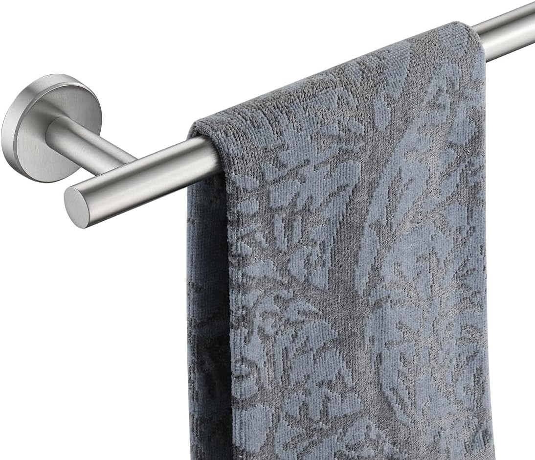 JQK Bathroom Towel Bar, 15 Inch 304 Stainless Steel Thicken 0.8mm Towel Rack, Towel Holder Brushed Finished Wall Mount, Useable Length 12 Inch, TB110L12-BN