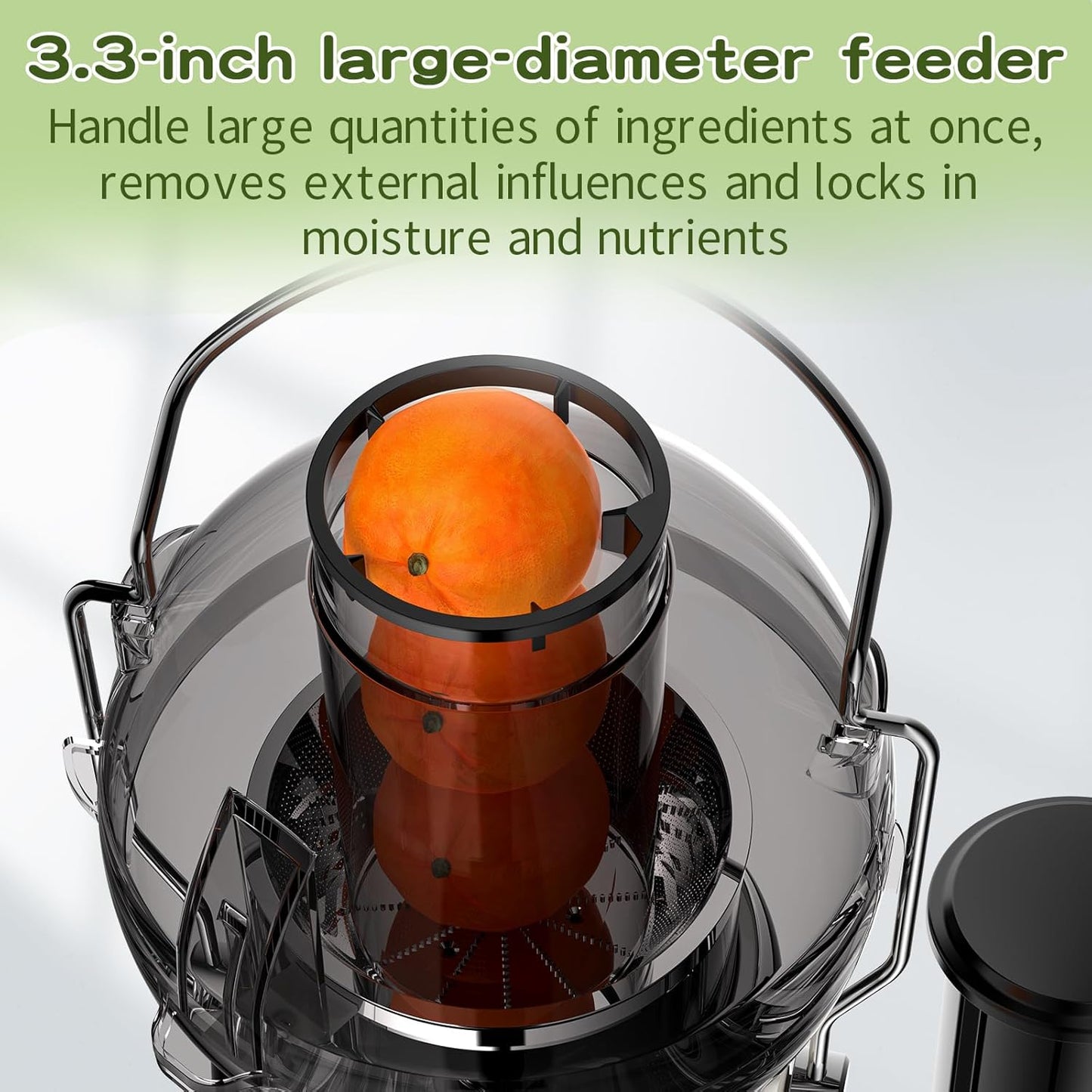 Juicer Maker,Vospeed Juicer Machines,750W juicer machines vegetable and fruit,With 3.5-Inch Wide-Mouth Feed Chute,Juice Extraction at Constant Temperature,With 1.2L Cup, BPA-Free,Easy to Clean (White)