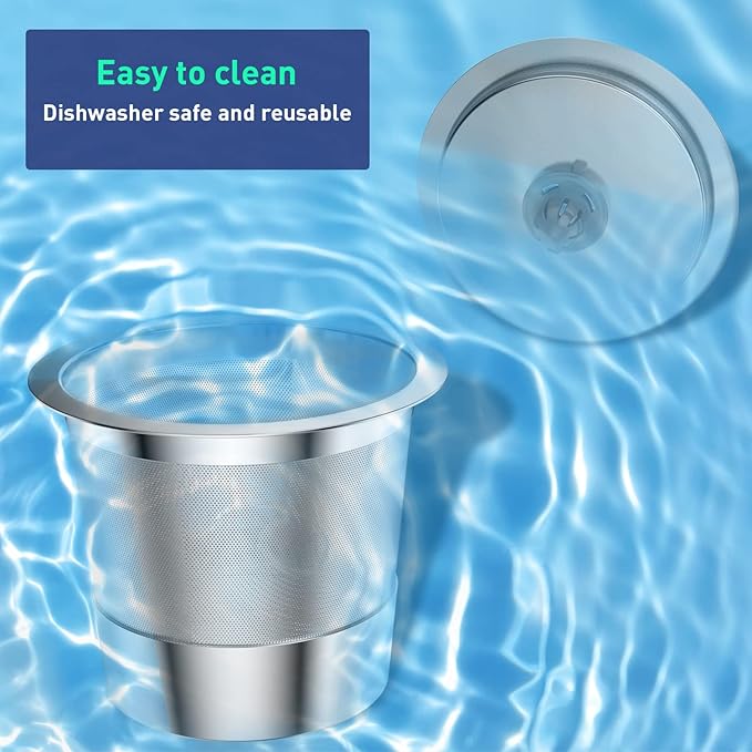Reusable K Cups | Reusable K Cups for Keurig 1.0 & 2.0 Single Cup Coffee Makers,Stainless Steel Integrated Mesh Strainer keurig accessories (4 pack)
