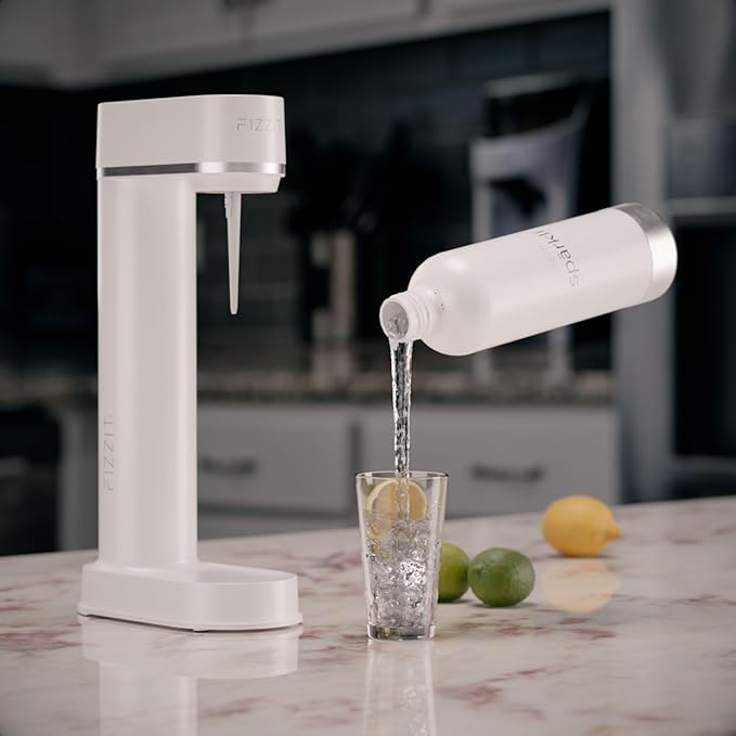 Fizzit Spärklï Carbonated Water Soda Maker with Stainless Steel Bottle Included,Dishwasher Safe