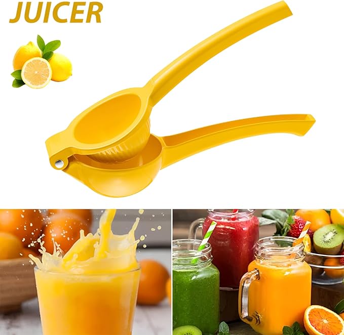 2 Pcs Lemon Squeezer Hand Press Aluminum Alloy Lime Squeezer Manual Citrus Juicer Multipurpose Lime Juicer for Kitchen Bar Restaurant