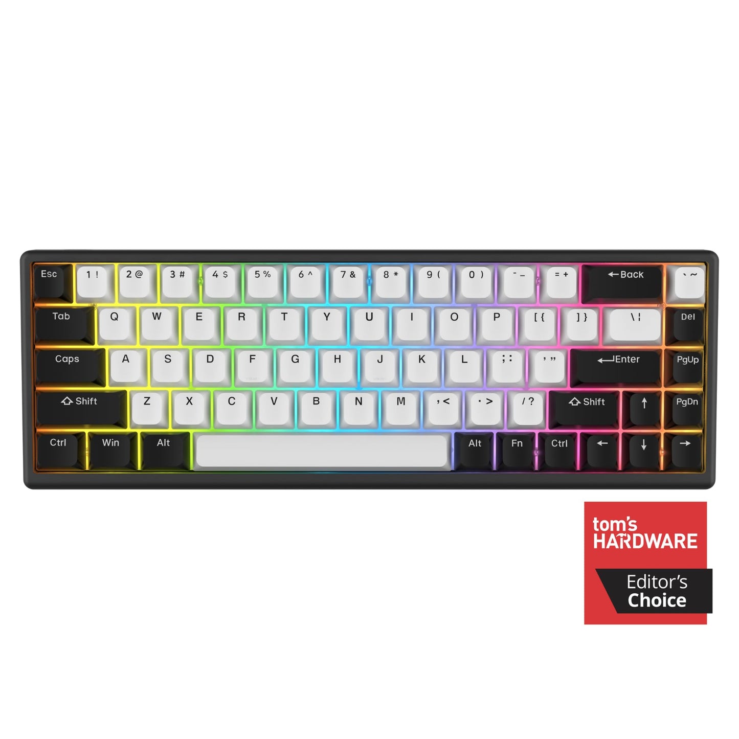 ARBITER Polar 65 -CNC Magnetic Gaming Keyboard w Rapid Trigger, Hall Effect Switches, CNC Aluminum Frame, Rapid Trigger, 65% Compact, Bright RGB, Dual-Shot PBT Keycaps - Black Panda