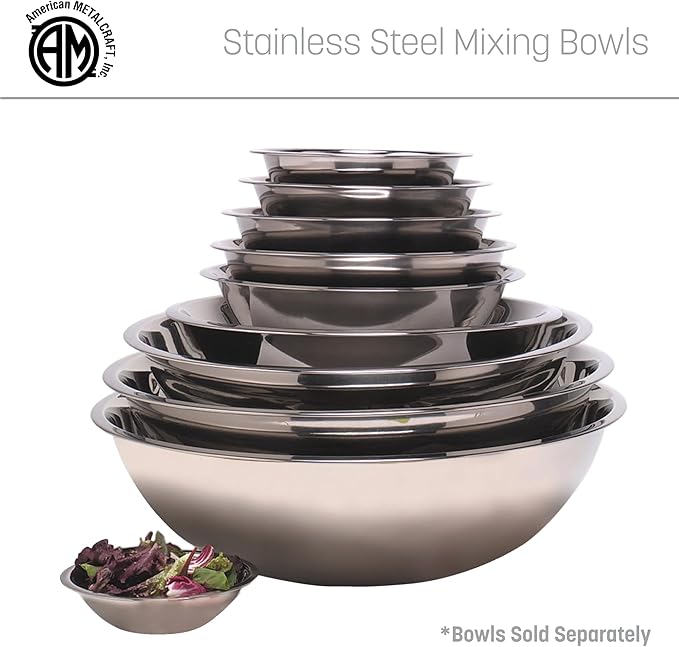 American METALCRAFT, Inc. 3 qt Stainless Steel Mixing Bowl, Silver