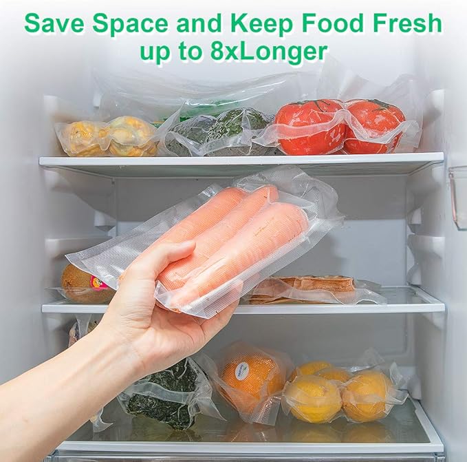 200 Count Quart 8x12Inch Vacuum Sealer Bags with BPA Free,Heavy Duty,Great for Vac storage or Sous Vide Cooking