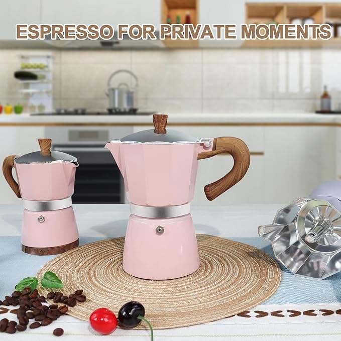 Aluminum 12 Cup 600ml Moka Pot Express Coffee Maker Stovetop Espresso Colorful Coffeemaker Italian Classic Style Brewing Greca Cafe Mocha Machine for Cafeteras Lover Camping Travel and Home Use 20oz