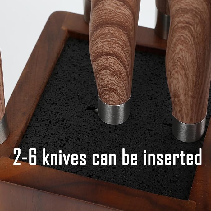 Resafy Magnetic Knife Wooden Block 360 Rotatable Knife Holder Rack Magnetic Stands with Strong Enhanced Magnets Kinves Strip