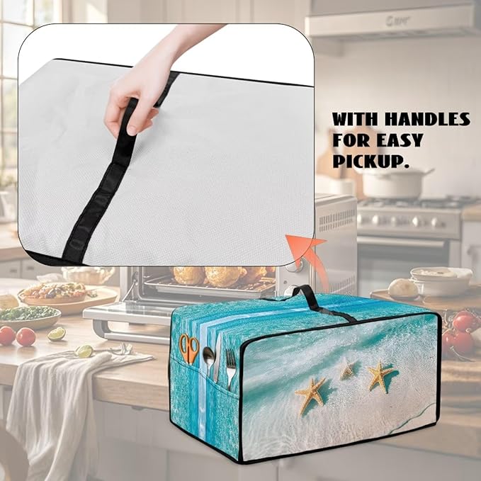 Convection Oven Cover Kitchen Countertop Appliance Covers Washable Convection Microwave Oven Protector 16.5 x 20.5 x 10 inches, M, Beach Starfish Hawaii