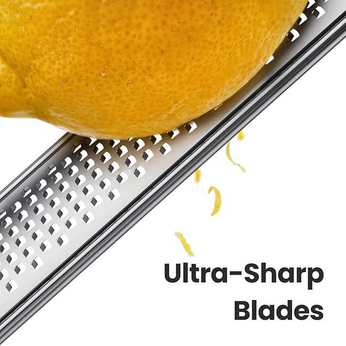 Cheese Grater with Non-Slip Handle, Lemon Zester, Extra Coarse Grater, 15in x 1.4in