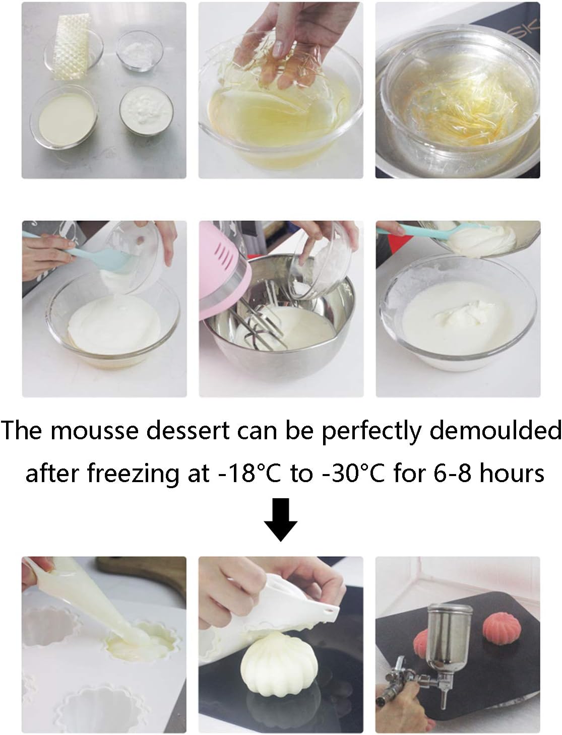 OCPO KITCHEN Cherry Silicone Mold for Baking Mousse Cake, Fruit French Dessert, Pastry, Chocolate, Cupcake, Ice Cream Mould, Cake Decoration Mold, 3D Cherry Shape (8-Cavity)