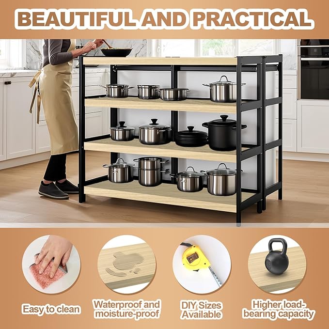 5 Pcs Wire Rack Covers 40x16x2.5 inch PVC Pantry Shelf Cover 0.31 inch Thick Removable Closet Wire Rack Shelf Covers,Decoration Kitchen Bathroom Office Shelving (Wood Color,40x16x2.5inch)