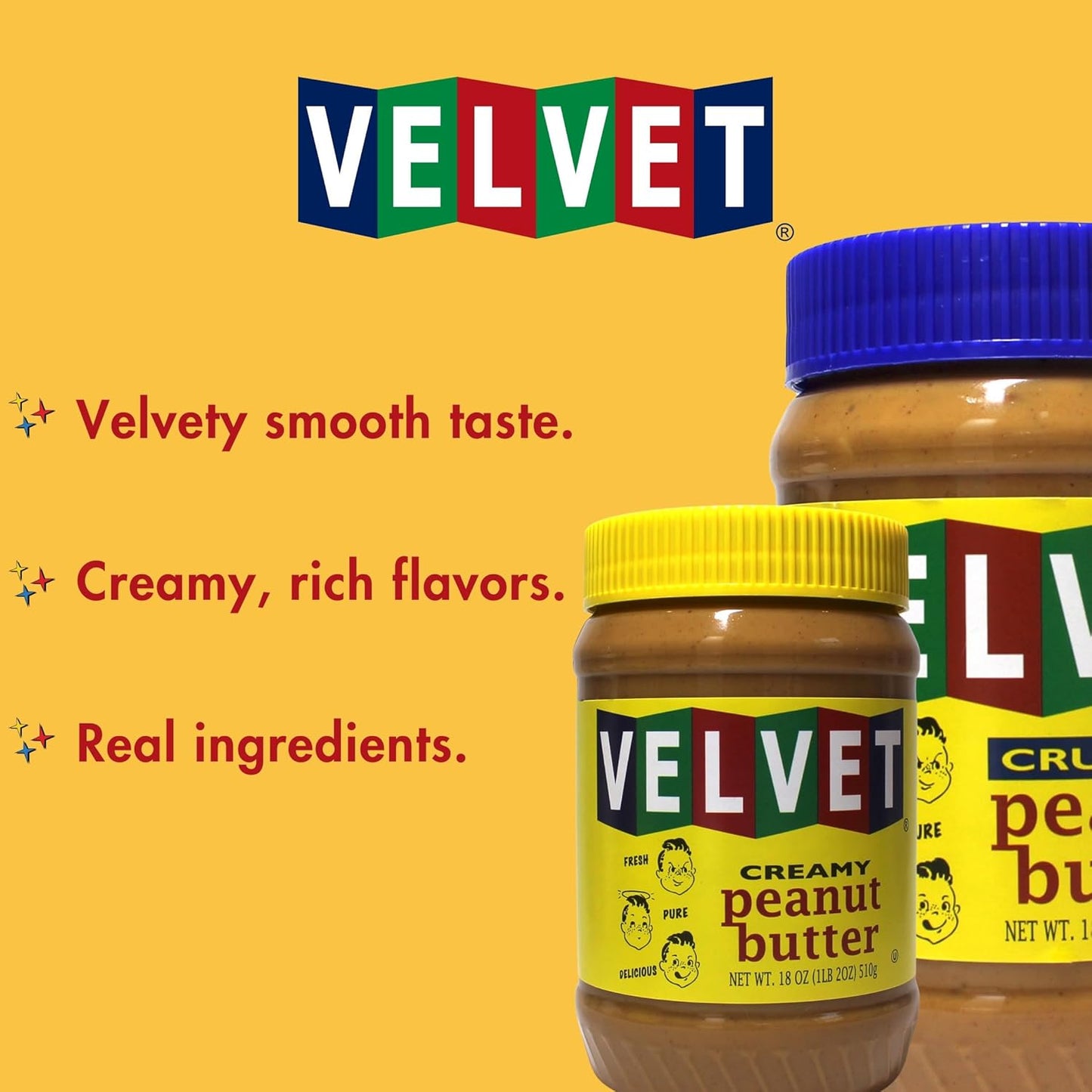Velvet Peanut Butter, Creamy – Detroit’s Classic Since 1937, Smooth & Nostalgic Spread with “Fresh, Pure, Delicious” Label, Made in the USA, Gluten-Free, Perfect for Sandwiches, Baking & Snacking (18 Ounce Jar)