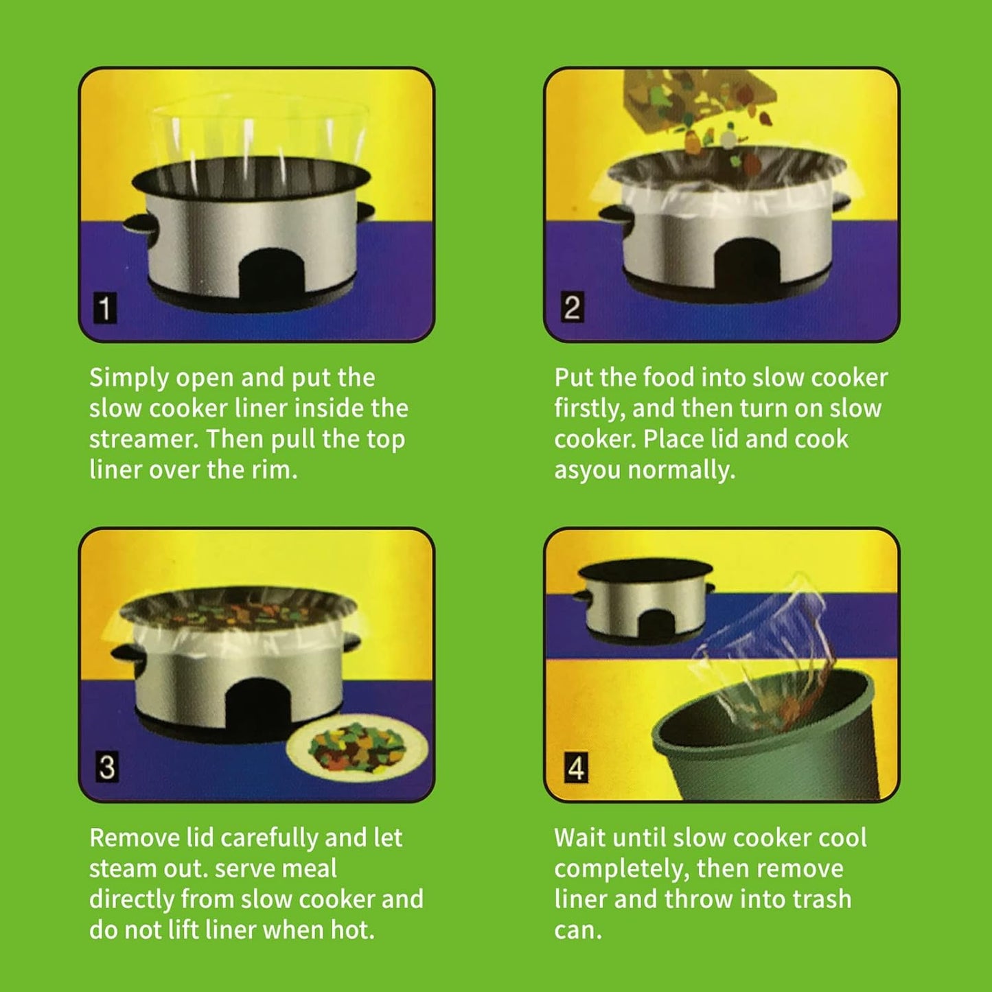 40 Count Disposable Slow Cooker Liners and Cooking Bags | Extra Large Size Fits 6-10 QT Pot, 14"x 22" | Suitable for Oval & Round Pot, BPA Free (2 Pack)