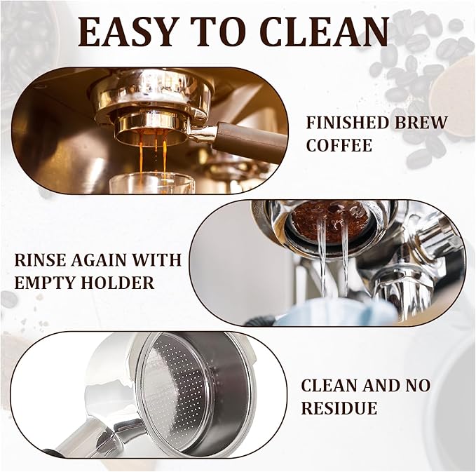 DFD 51mm Bottomless Portafilter Compatible with Gevi Espresso Machine, 51mm Portafilter 3 Ears with Prongs Thickness 4mm Fits for Yabano Included Portafilter Filter Basket Espresso Accessories, slive