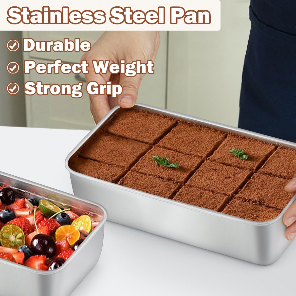 LIANYU 4 Pack Loaf Pans for Baking Bread, 9x5 Inch Bread Pan, Stainless Steel Meatloaf Baking Loaf Tin for Homemade Banana Sourdough, Dishwasher Safe