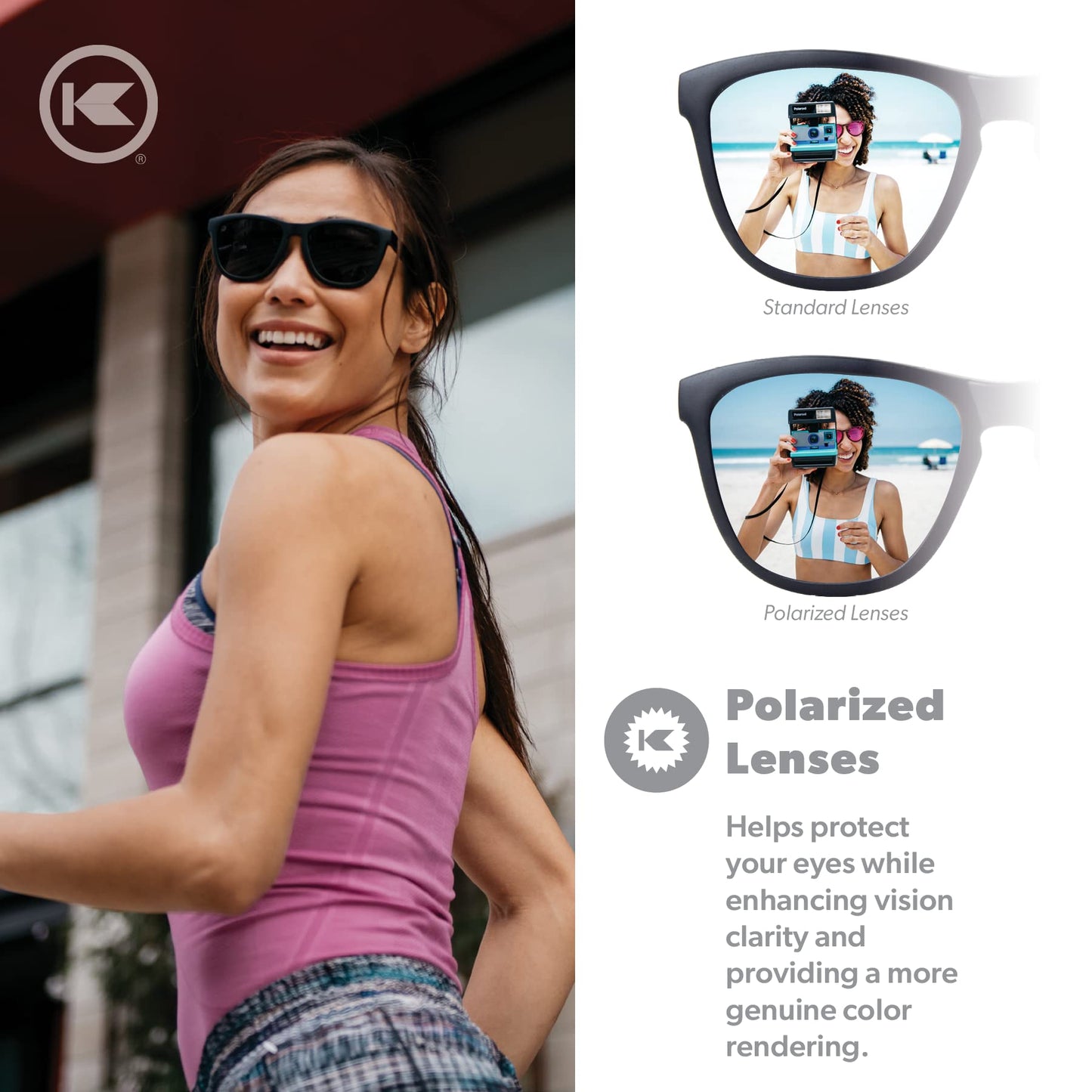Knockaround Premiums Sport - Polarized Sunglasses For Running & Fitness (Matte Black on Black Frame/Polarized Black Lenses)