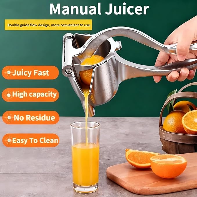 Hand Juicer Squeezer - Aluminum Alloy Fresh Fruit Juice Extractor, Fruit Juice Handheld Press Squeezer with Seed Filter, Heavy Duty Manual Hand Press Juicer for Citrus and Other Fruits (4PCS)