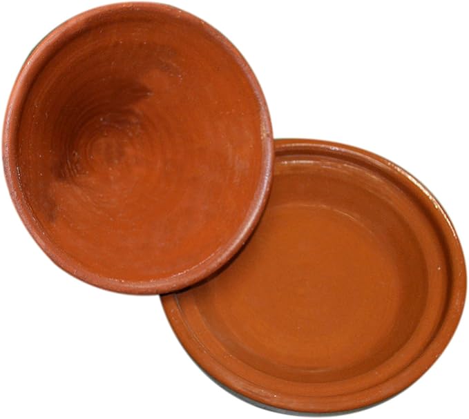 Moroccan small cooking tagine handmade glazed 8 inches in diameter
