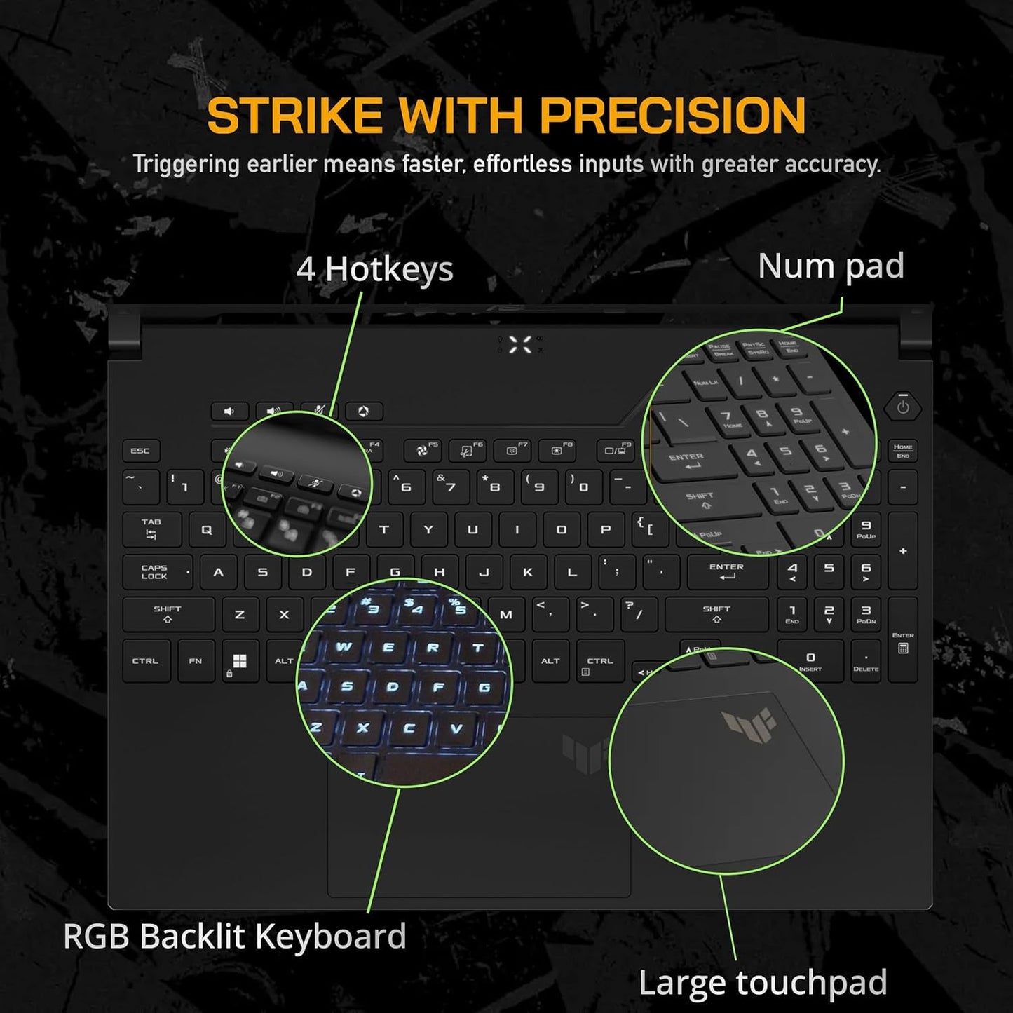 ASUS TUF A16 Gaming Laptop, AMD Ryzen 7 7735 HS (Up to 4.75 GHz, 8-Core), Radeon RX 7700S 8 GB, 16" FHD 165 Hz Display, 32 GB DDR5 RAM, 2 TB SSD, RGB Backlit Keyborad, Windows 11 Pro, w/Accessories
