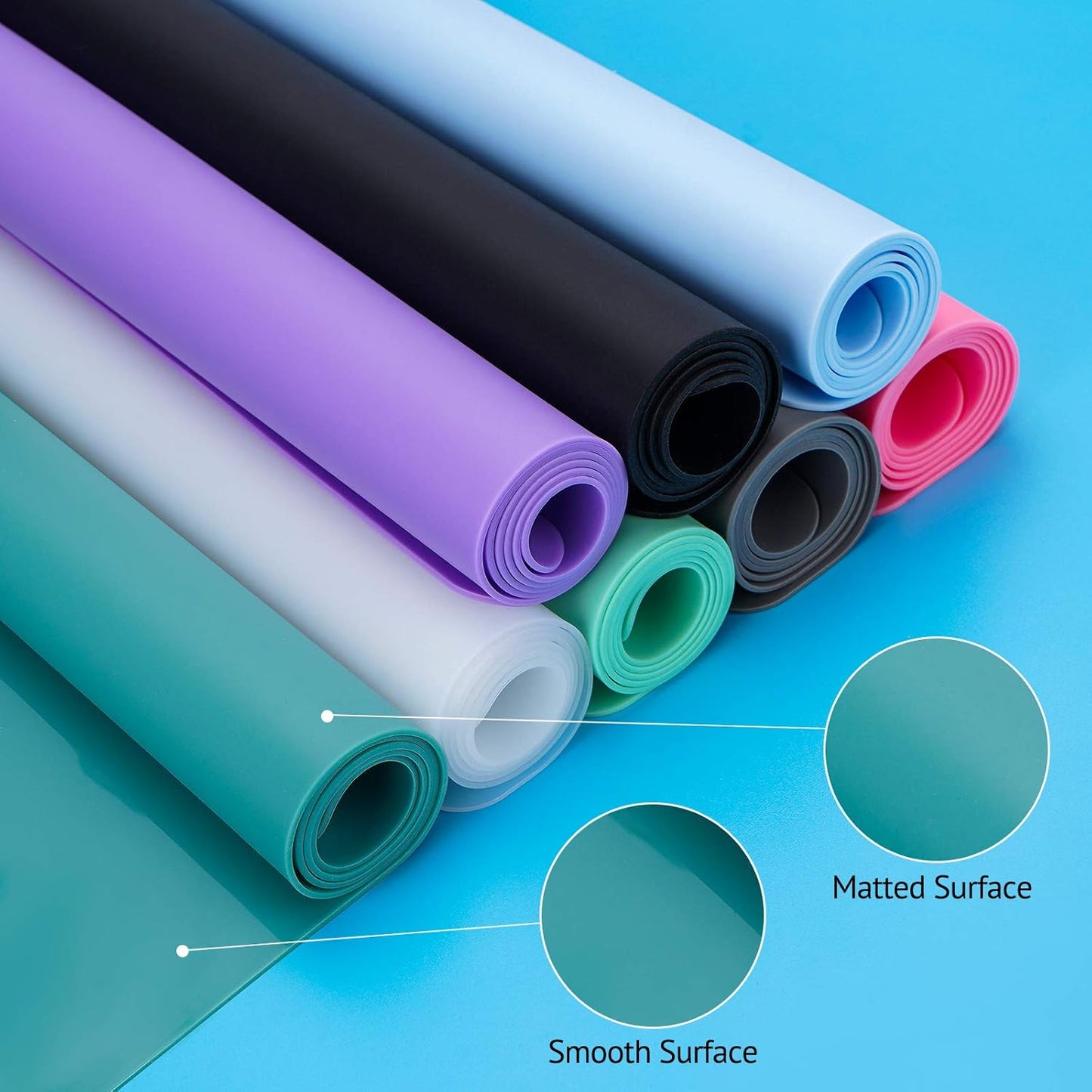 Gartful Silicone Mats for Kitchen Counter, Thicker 0.06", 25 x 17 inches Multipurpose Table Mat, Silicone Pad Desk Work Mat, Nonstick Nonskid Heat-Resistant Pad, Placemat, Black, 2PCS