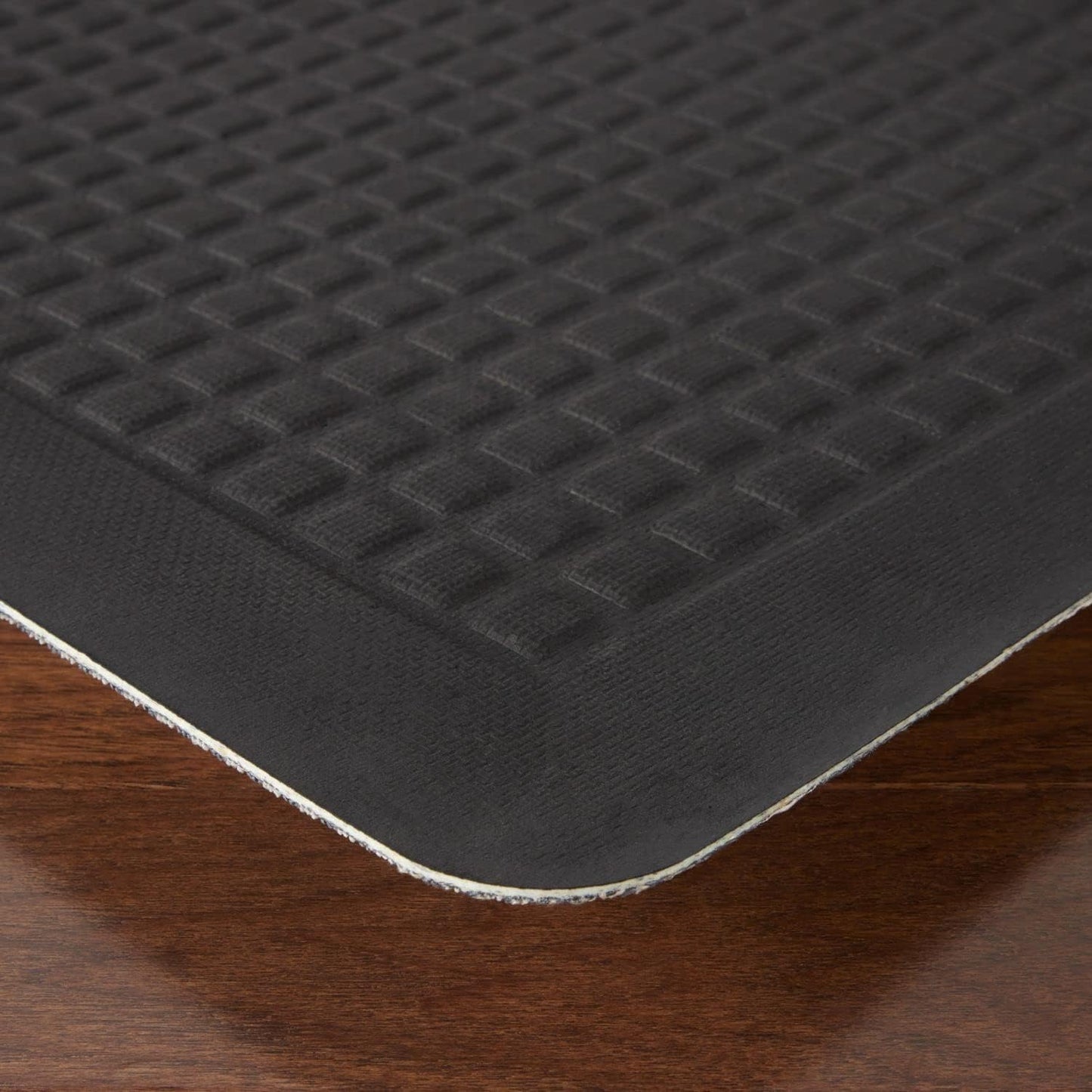 Martha Stewart Mira Modern Heathered Anti-Fatigue Air-Infused Kitchen Mat, Coffee Brown, 19.6"x32"