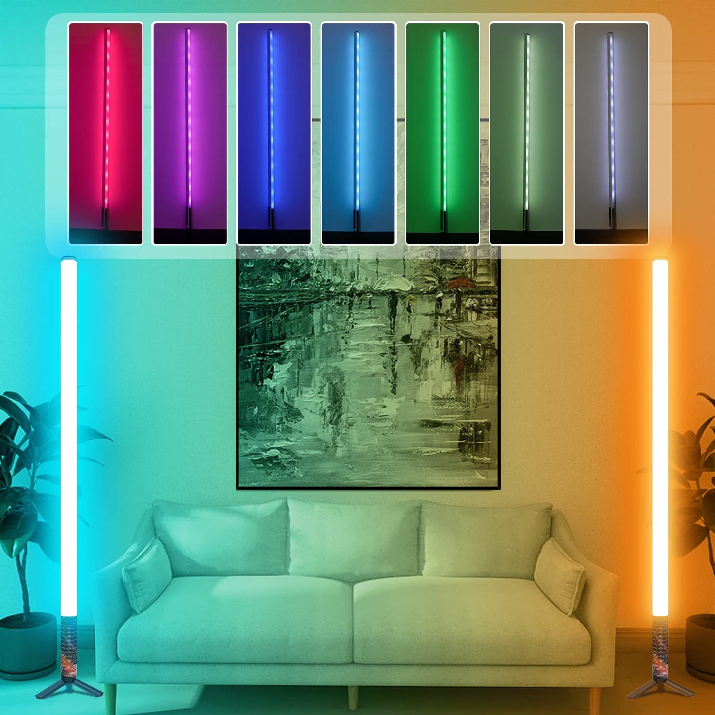 4 Pack 4ft Portable Battery Powered LED Tube Light With Tripods, 500 Vivid Effects for Video, Photography, Light Painting, YouTube, and Dance Club