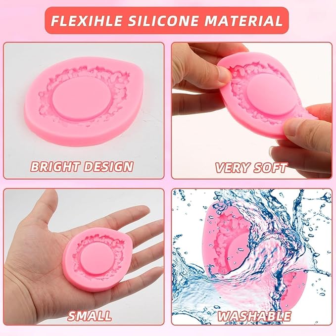 6 PCS Photo Frame Silicone Molds Frame Chocolate Silicone Molds Vintage Style Picture Frame Moulds for Cake Decorating Cupcake Topper Chocolate Candy Polymer Clay