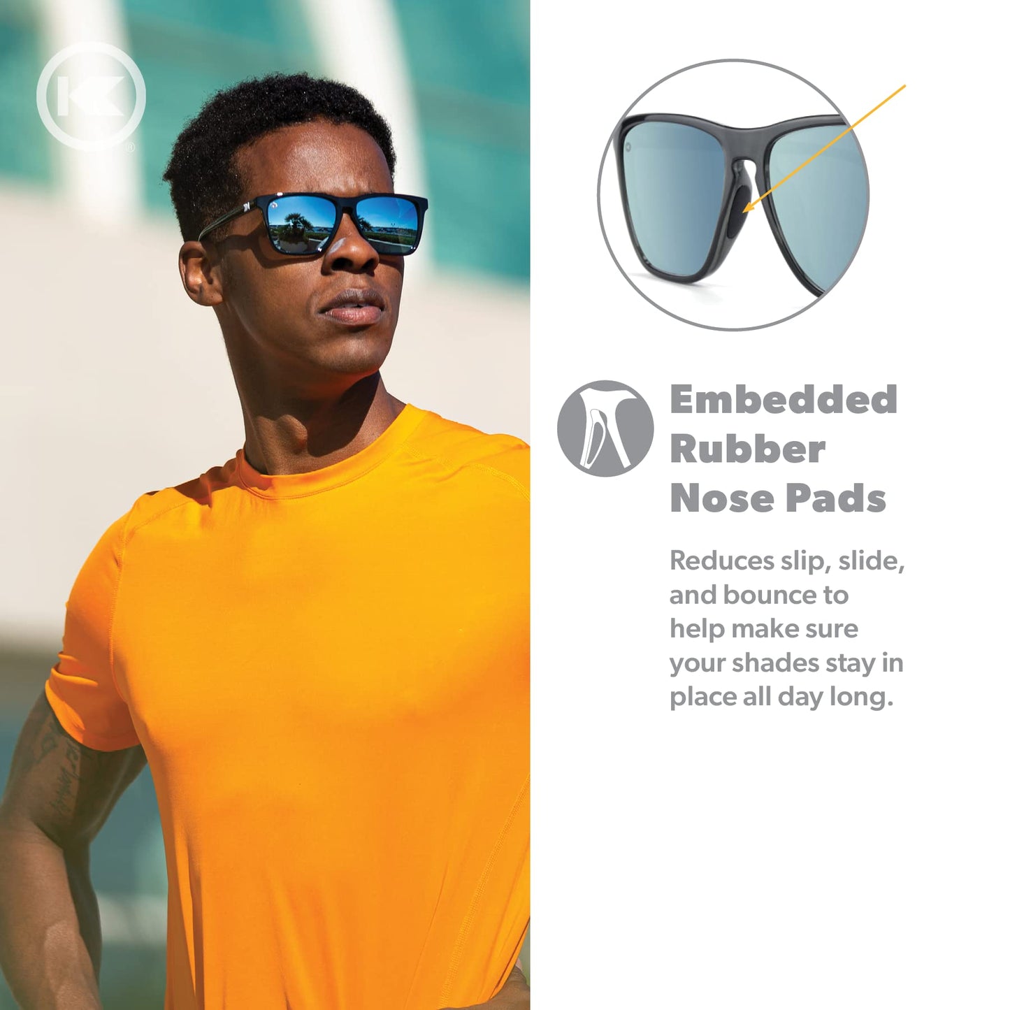 Knockaround Fast Lanes Sport - Polarized Sunglasses For Running & Fitness (Jelly Black Frame/Sky Blue Lenses)