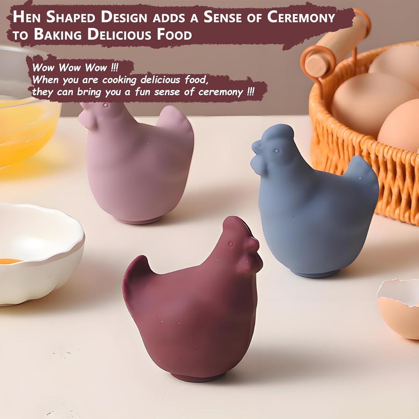 New Egg Separator for Raw Eggs, Egg Yolk Separator, Baking Tools for Home Chefs & Cooking, No Mess & Dishwasher Safe （Silicone Dark Red）