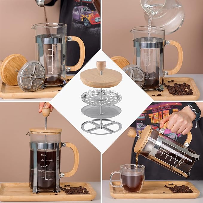 Sivaphe 12 oz French Press Replacement Filter, 1-2 Cup Coffee Maker Stainless Steel Filter, 6 Pieces Mesh Screen for 350ml Small French Coffee Press
