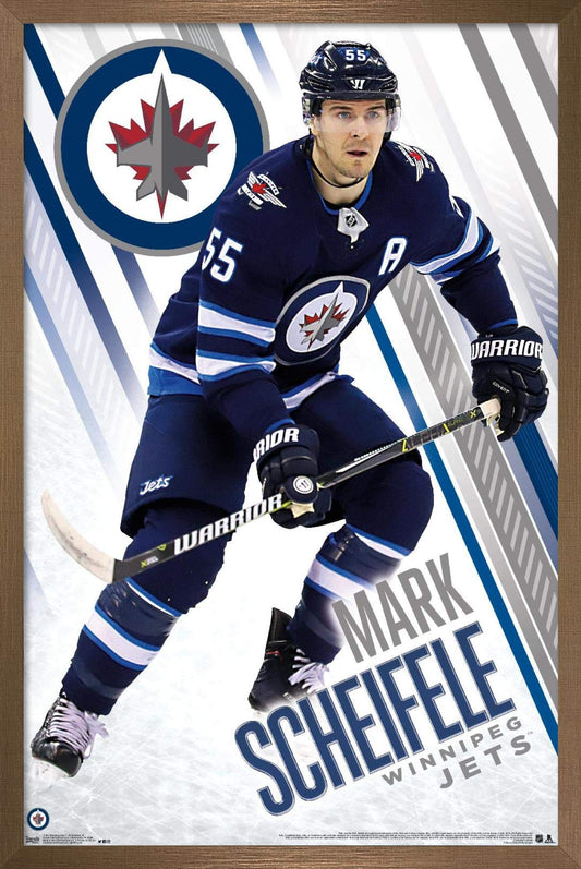 Trends International NHL Winnipeg Jets - Mark Scheifele 18 Wall Poster, 14.725" x 22.375", Bronze Framed Version