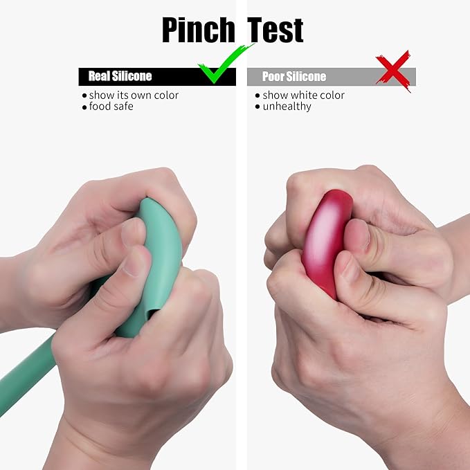 3-Piece Silicone Spatula Scrapers: Doosu 600°F Heat Resistant Food Grade Kitchen BPA Free Rubber Baking Cooking Tool Nonstick Utensil Set for Mixing, Scraping, Folding, Stirring, Serving (Aqua Sky)