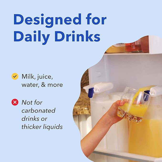 Magic Tap Automatic Drink Dispenser for Fridge, Peach (1 Pack), No Spill Milk Dispenser for Fridge, Automatic Milk Dispenser Pump for Gallon Jugs, Water & Juice, Fits Most Bottles, Batteries Required