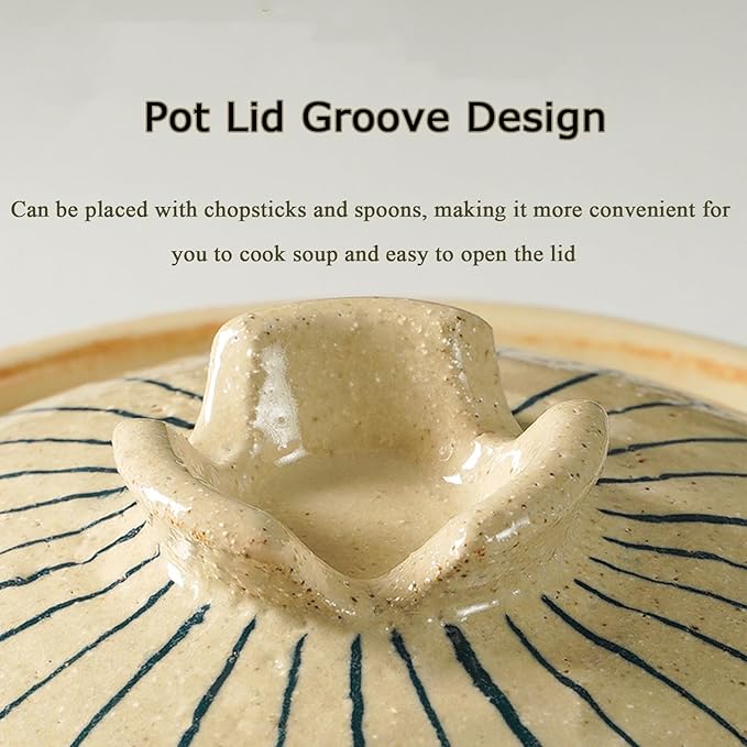 Heat Resistant Ceramic Casserole, Round Earthen Pot Cookware with Lid for Dinner and Party, Uniform Heating Stockpot for Stew, Soup, Steam, Bake(1000ml/1.1quart, White)
