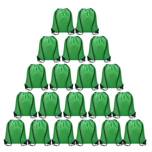 Vorspack Drawstring Backpacks Bulk 20 Pieces String Bags Customized Bags for Party Gym Sport Trip - Green