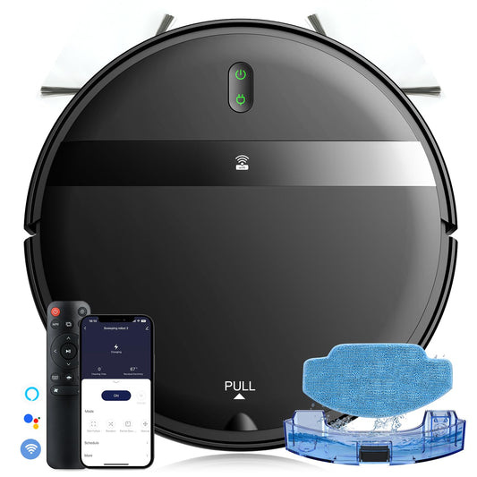 Kilgone Robot Vacuum and Mop Combo, Tangle-Free Powerful Suction, Robotic Vacuum Cleaner - Alexa & App Scheduling, Long Runtime, Automatic Robot Vacuum Cleaners for Home