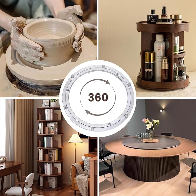 Lazy Susan Hardware Silent Non-Slip Turntable Aluminium Turntable Bearing 16 inch for Round Dining Table TV Rotating Table