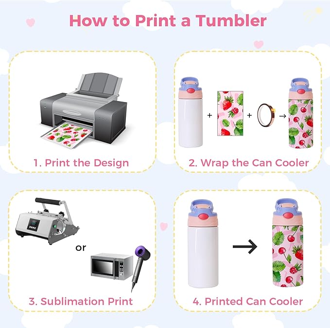 12 Pack 12 OZ Sublimation Straw Sippy Cup Blank Tumblers Double Wall Vacuum Insulated Mixed Color Thermoses Stainless Steel Water Bottles for School (12)