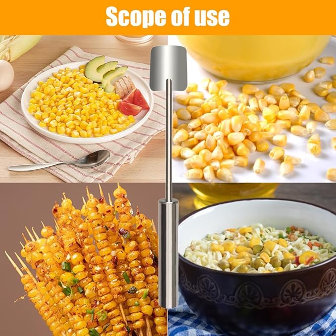Easy Clean Corn Cob Peeler, 2025 New Corn Peeler for Corn on the Cob, Upgrade Corn Cob Stripper Corn on the Cob Remover, Stainless Steel Corn Stripping Tool for Home Kitchen and Restaurant Chef (2)