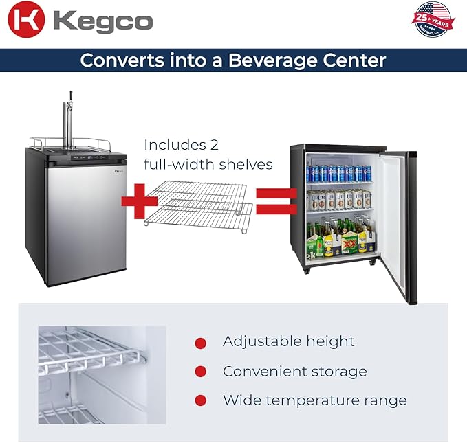 Kegco K309SS-1 Keg Dispenser, Stainless Steel