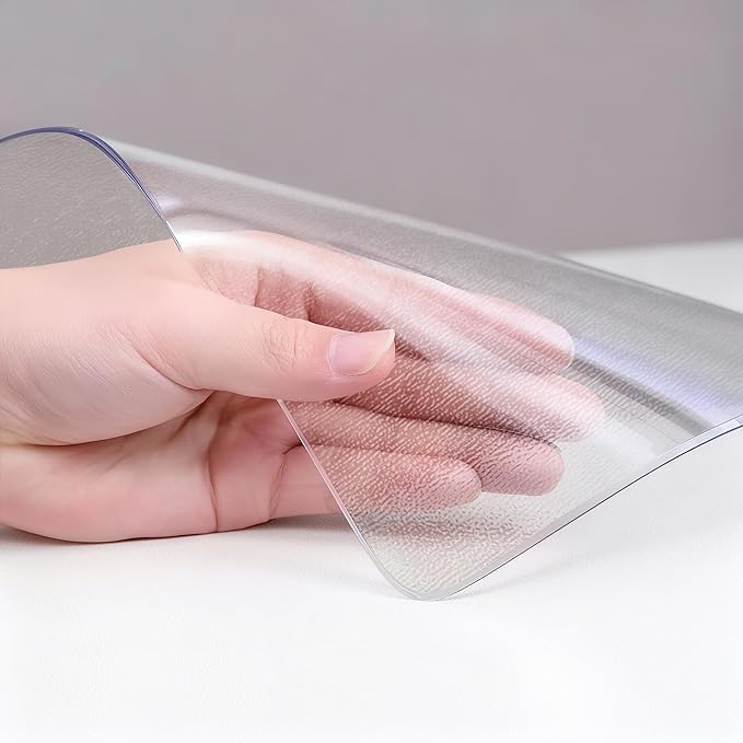 Frosted Table Protector 42 x 60 Inch, 1.9mm Thick Waterproof PVC Plastic Table Cover, Durable Table Pad for Dining Room, Kitchen, Writing Desk, and Coffee Tables