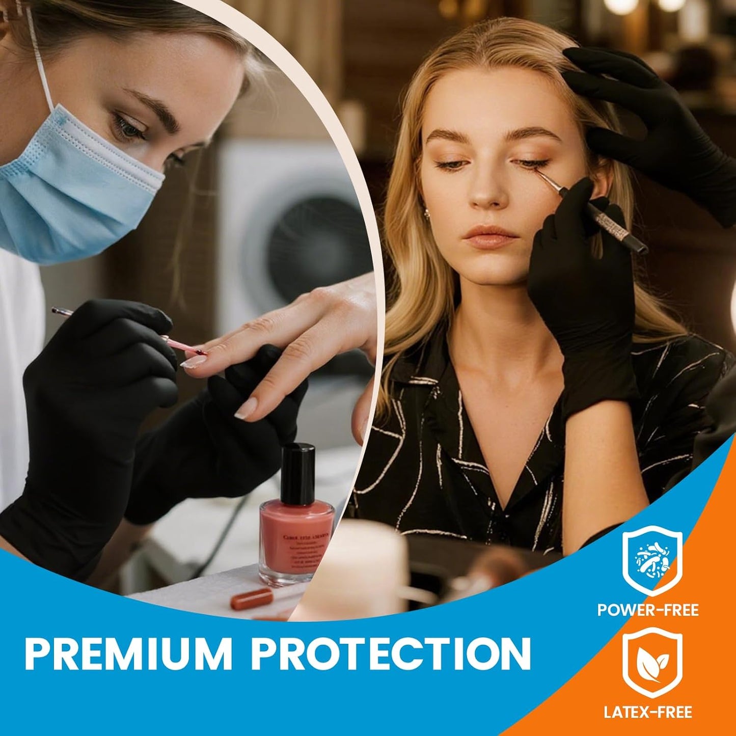 6 mil Disposable Nitrile Gloves, Heavy Duty Disposable Glove, Cooking Gloves, Latex Free, Powder Free (Black of 100, Small)