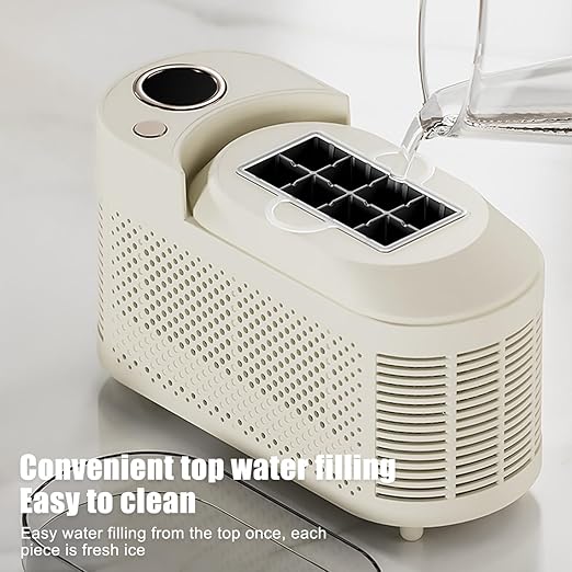 Mini Ice Maker Machine Counter Top for Home, Ice Ready in 10 Mins, Low Noise & Energy Saving, Easy to Clean, Portable Small Clear Ice Cube Maker for Kitchen (Purple Standard)