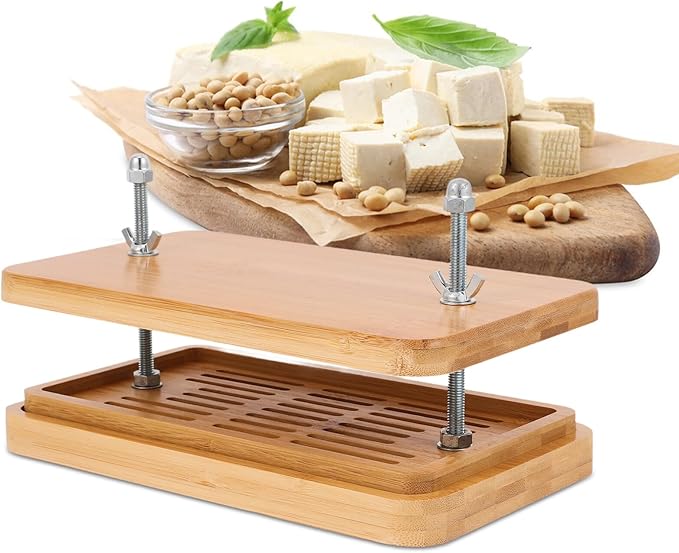 Gatuida Tofu Press and Drainer with Three-layer Drip Tray 26x15cm Adjustable Pressure Tofu Maker Mold for Homemade Bean Curd Kitchen Tool
