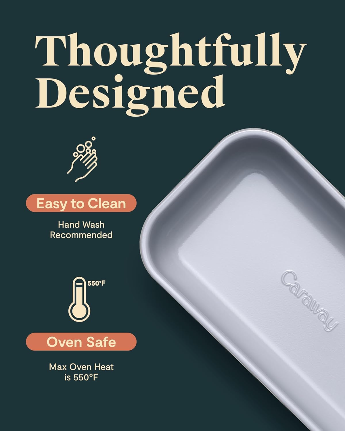 Caraway Non-Stick Ceramic 1 lb Loaf Pan - Naturally Slick Ceramic Coating - Non-Toxic, PTFE & PFOA Free - Perfect for Pound Cakes, Breads, & More - Marigold