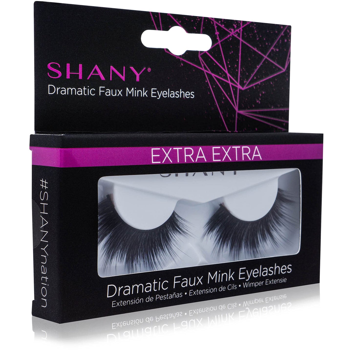 SHANY Classic Faux Mink Eyelashes - Durable Single Pair 3D Reusable Fluffy and Soft Strip Lash with Medium Volume - EXTRA EXTRA