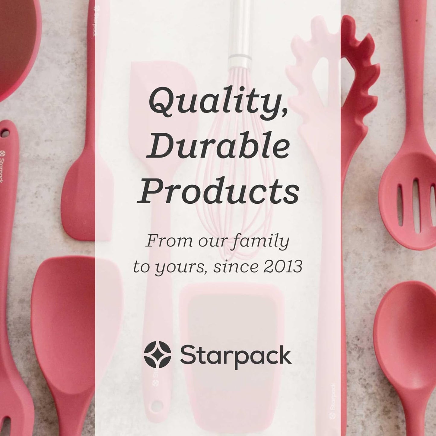 Starpack 'Forking Good' XL Premium Silicone Pasta Fork (13.5") - Spaghetti Spoons High Heat Resistant to 600°F - Silicone Pasta Spoon Strainer - Server Spoon with Teeth - Server Utensil for Pastas