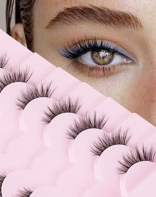 Onlyall Half Eyelashes Corner Lashes Natural Lashes Half Lashes Wispy End Lashes Corner Eyelashes 3/4 Lashes 7 Pairs C19