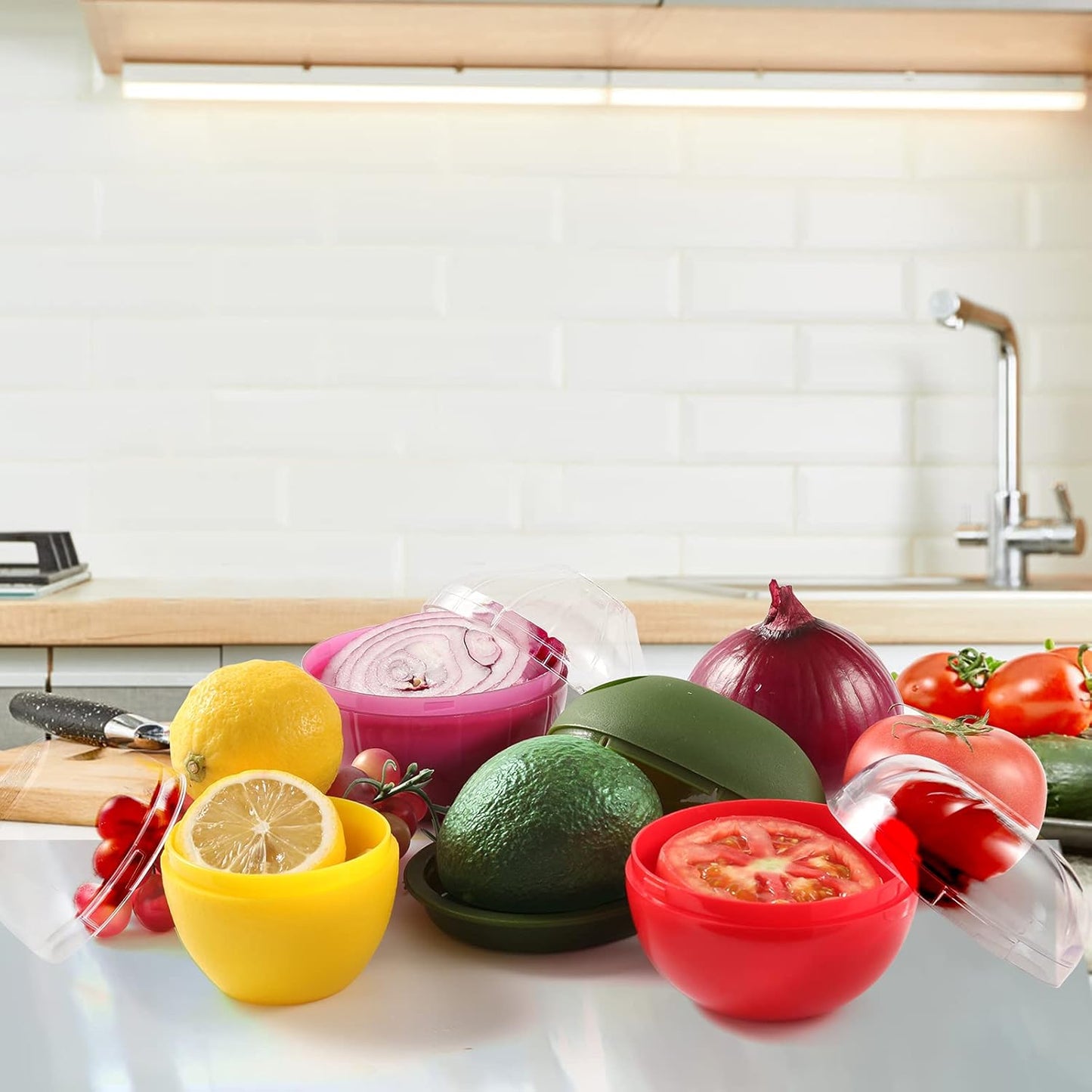Avocado Storage Containers, Reusable Avocado Keeper for Fridge, Individual Avocado Saver Holder Organizer for Refrigerator to Keep Avocado Fresh