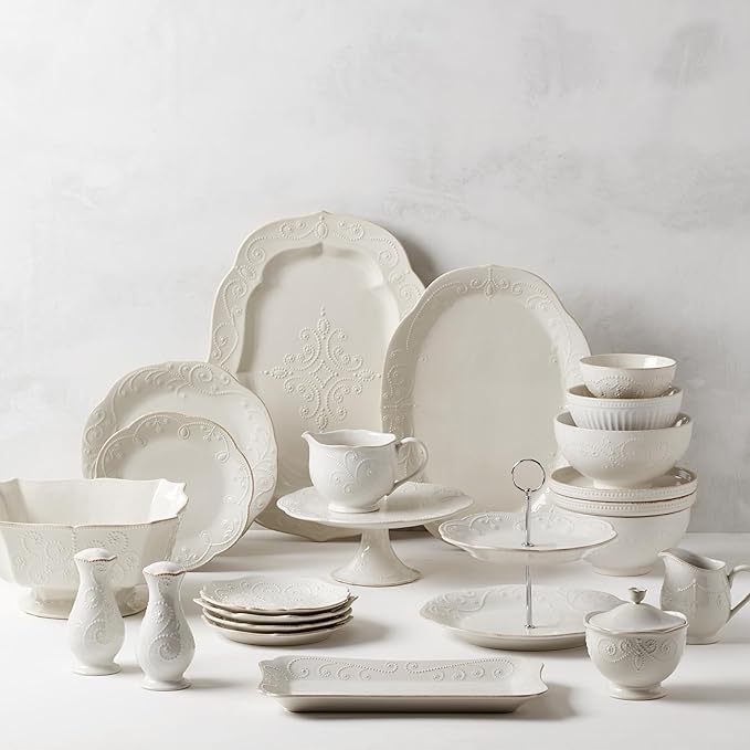 Lenox French Perle White Tall Salt and Pepper Set -