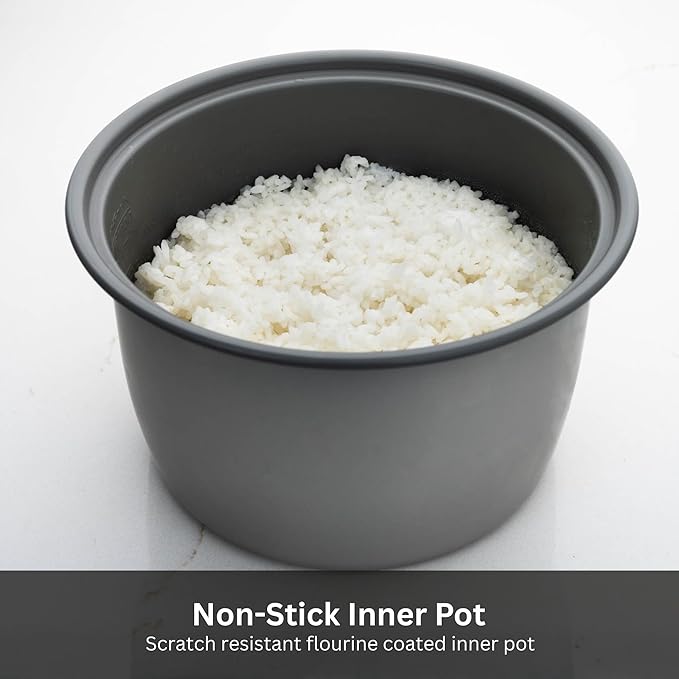 Tiger JNP-1800-LF 10 Cup Capacity White Rice Cooker with Non-Stick Inner Pot, Retractable Power Cord, and Keep Warm up to 12 hours (Flower)